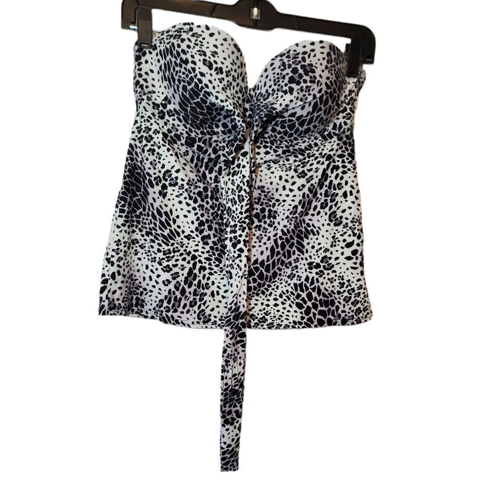 Sequin Animal Print Purple black & white Women's Strapless Top. Size M